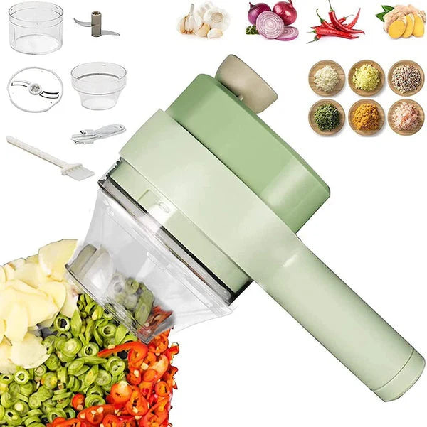 Handheld Electric Vegetable Cutter Set Slicer, Multifunctional Vegetable Spiral Slicer Cutter, Masher Machine Kitchen Tool